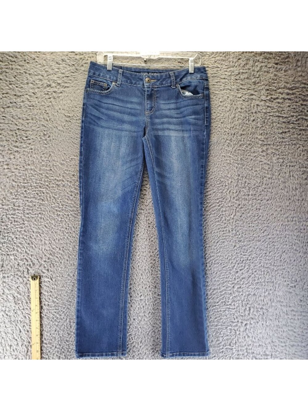 Maurices Jeans Womens 7/8 Blue Straight Leg Mid Rise Stretch Denim *Read*